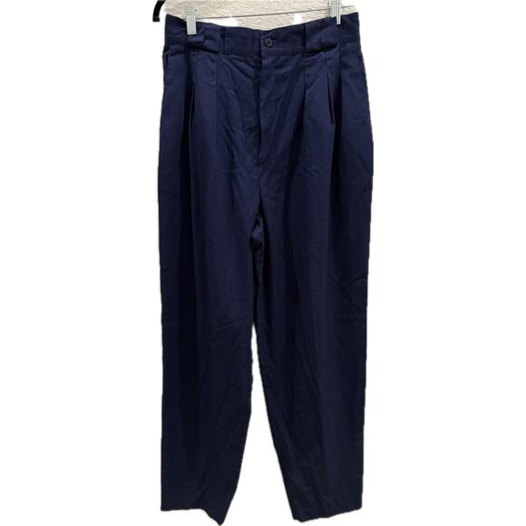 Vintage 80s 90s Christy Girl NY Dark Blue Pleated Pants Size 30 USA Made - Picture 2 of 8